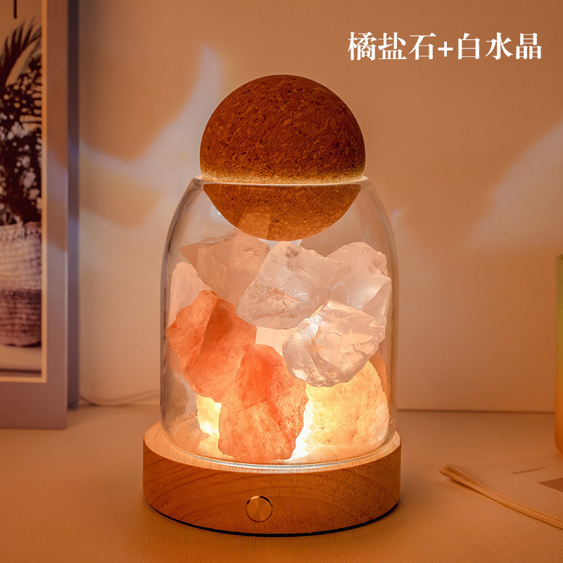 アロマセラピークリスタルナイトライトオーナメント屋内ディフューザーストーンプラネットフレグランスエッセンシャルオイルクリスタルホリデーギフトボックス|undefined