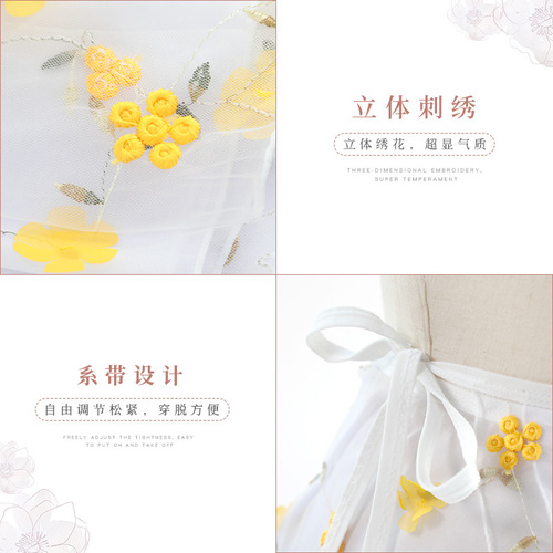 Adult dance gauze skirt women's skirt tutu skirt embroidered short skirt ballet skirt summer dance skirt