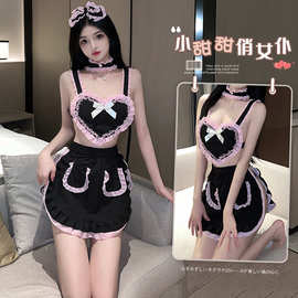 夜如梦情趣内衣制服诱惑爱心女仆性感床上激情套装免脱睡衣女1531