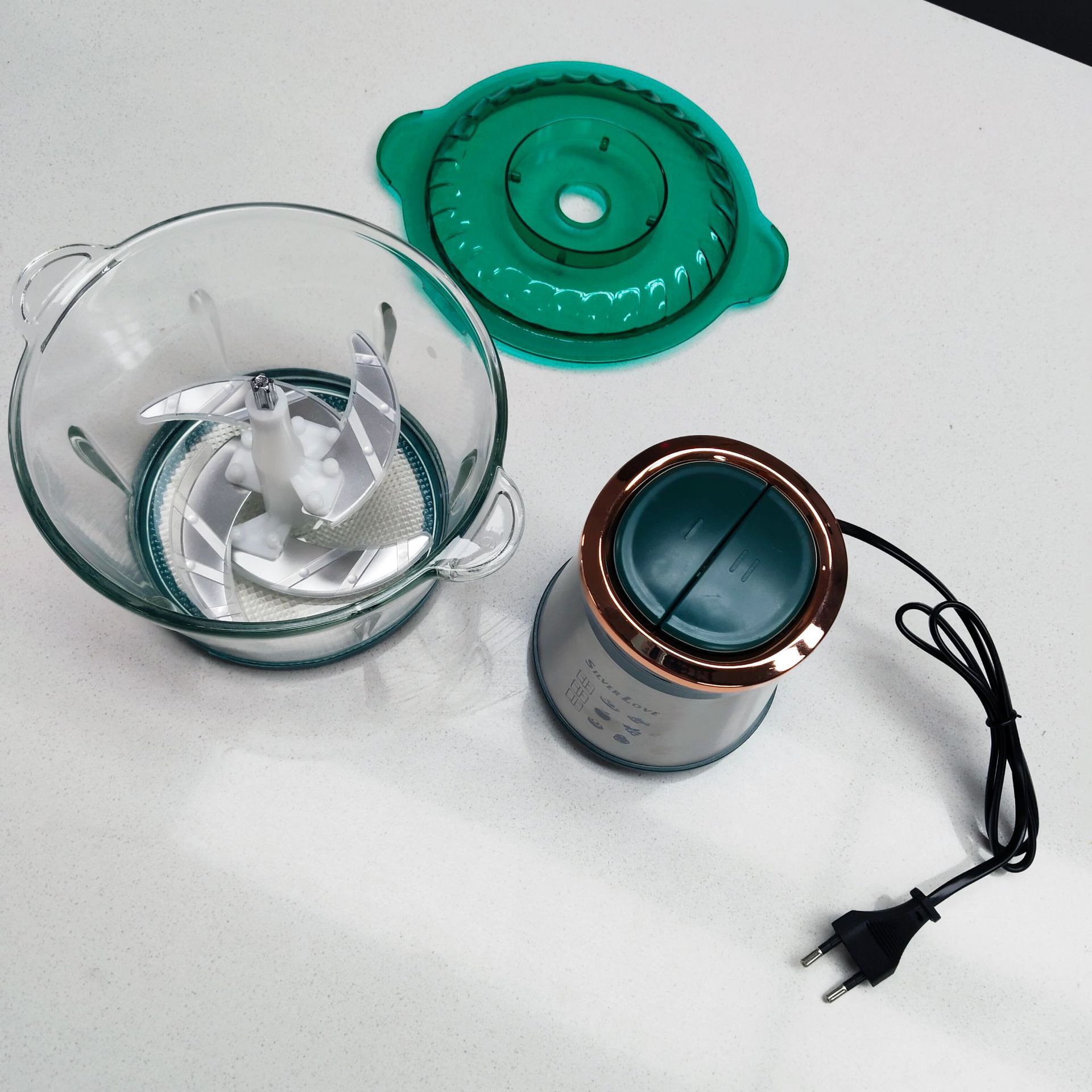 Comercio exterior exportación 2.0L cocinadora doméstica 800W multifuncional vidrio eléctrico cocina moledor de carne