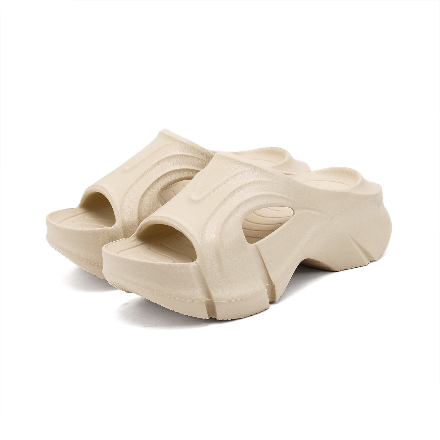 Thick-soled slippers for women with the feeling of stepping on shit EVA soft-soled ins trendy flip-flops outdoor high-heeled shoes women's shoes_voghion.com