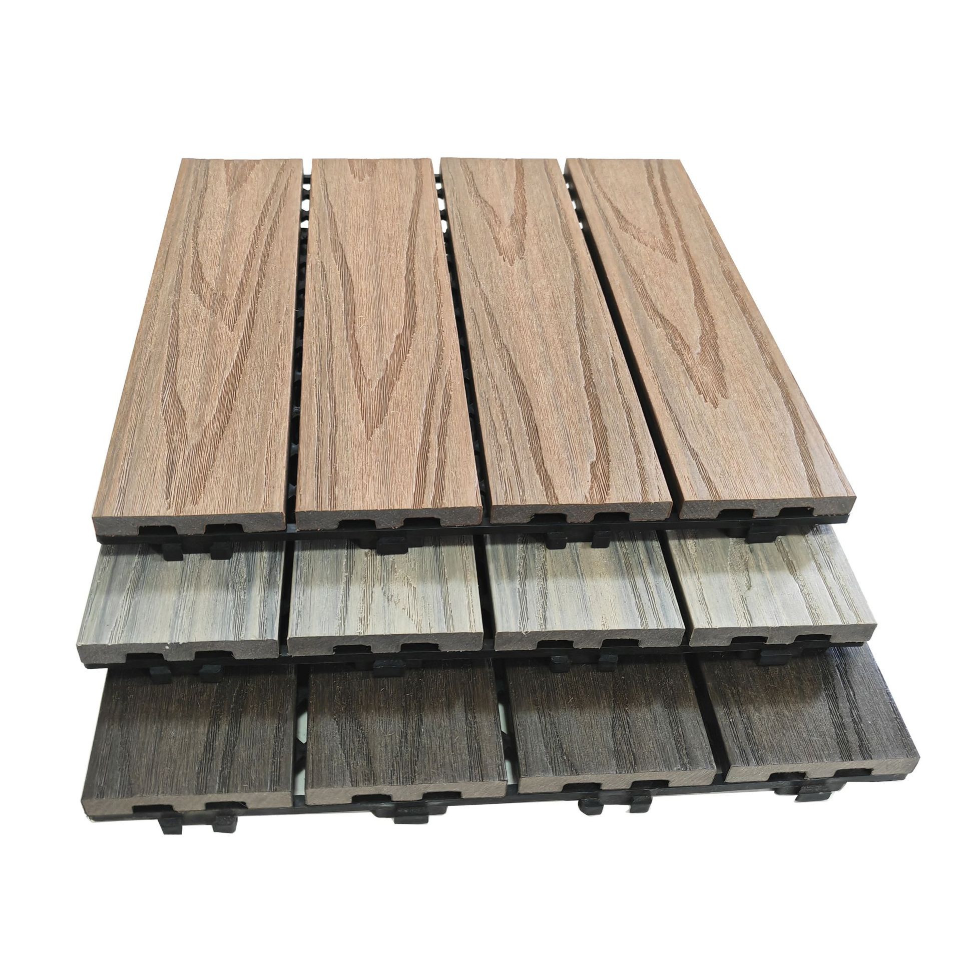 Tablero de sauna de plástico de madera DIY empalme impermeable anticorrosión a prueba de insectos piso sol terraza piso pasillo antideslizante