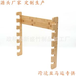 Cross-Border Amazon Bamboo Fishing Rod Display Rack Wall-Mounted Fishing Rod Holder Wooden Storage Rack Display Fishing Gear Supplies Rack