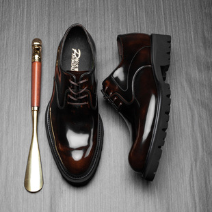 Factory Direct supply British style formal wear business casual leather shoes bright leather oxford shoes genuine leather wedding shoes thick sole height increasing wholesale