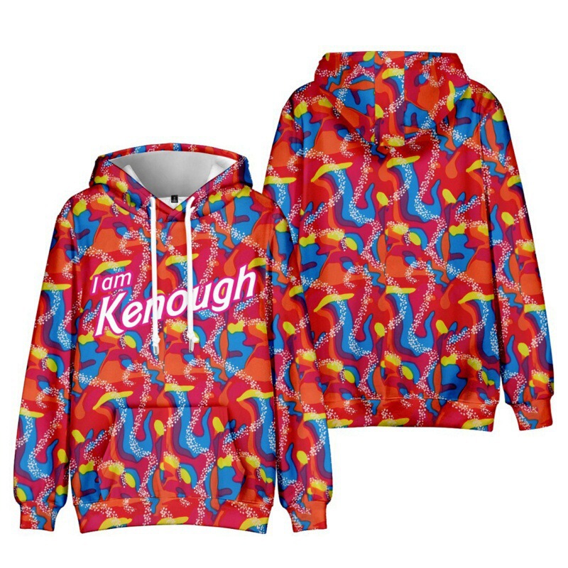 I am Kenough color collision 3D hoodie men's and women's hoodie 2024 new cross-border