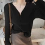 v领长袖春秋新款女毛衣