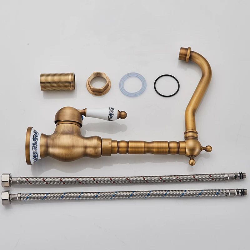 Cross-border wholesale of antique-style kitchen cold and hot washbasins, retro indoor and outdoor pure copper and all-copper faucets, complete bathroom factory undefined