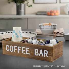 木质分格整理储物盒桌面收纳盒台面咖啡茶包展示盒厨房香料木盒