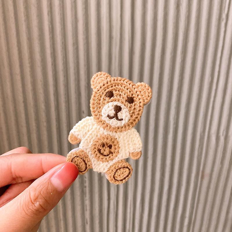 Early Autumn New Knitted Children Bear Hairpin Cute Bangs Clip Bb Clip display picture 6