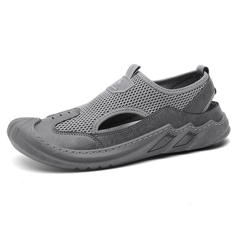 Sandalias para hombres 2024 verano nuevo respirado ocio de suela gruesa zapatos de moda zapatos deportivos antideslizantes de cabeza agujero