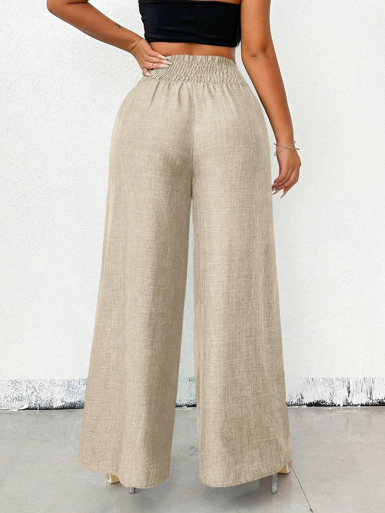 273g Weight Straight Pants Pants Length Polyester Fabric Type Low Waist Waist Line Casual Pants Pants Type Inelastic Elasticity Holiday Occasion Loose Fit Type Solid Color Pattern 2025 Spring and Summer Season Women's Gender Streetwear Style Women's Holiday Streetwear Solid Color Straight Pants Casual Pants 27