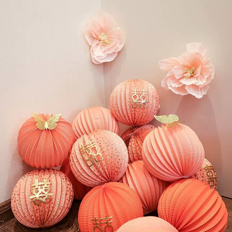 Сотовый фонарь шар колонна гостиная Свадьба бронирование комнаты макет гирлянда наземное украшение маленькая красная книга Сетка Красный трансграничный