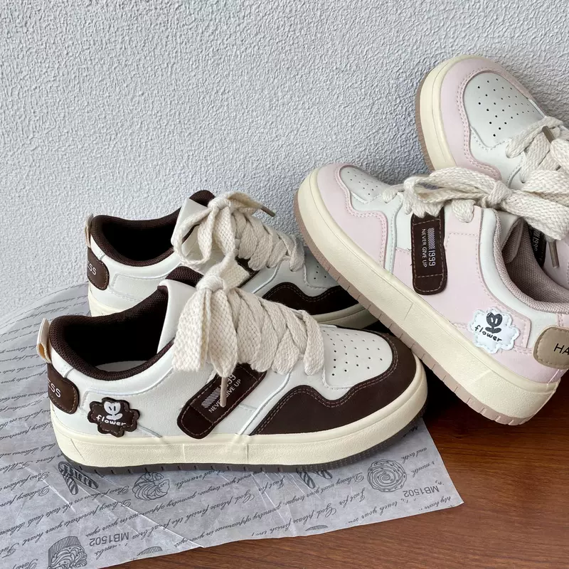 Tide, cute sneakers, universal white shoes platform