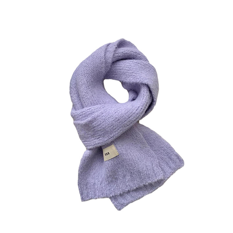 Bufandas de invierno femeninas de alta calidad 2025 nuevo color sólido calentamiento imitación de cachemira collar bufandas de punto al por mayor