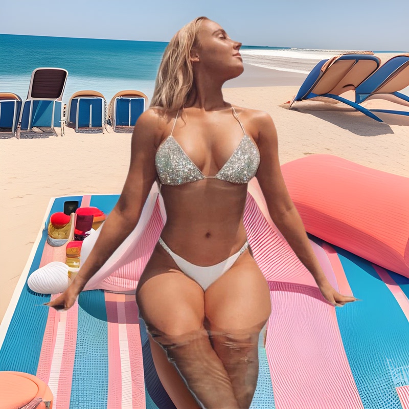 Cross-Border Women's Clothing Amazon Beach Swimwear Foreign Trade Sexy Bikini Low-Waist Two-Piece Rhinestone Swimwear 6137 Trendy Style