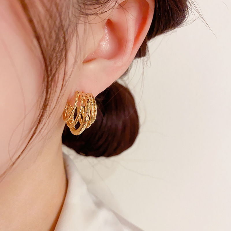 Daily Occasion 1 Pair Glam C Shape Plating Copper Gold Plated Ear Studs