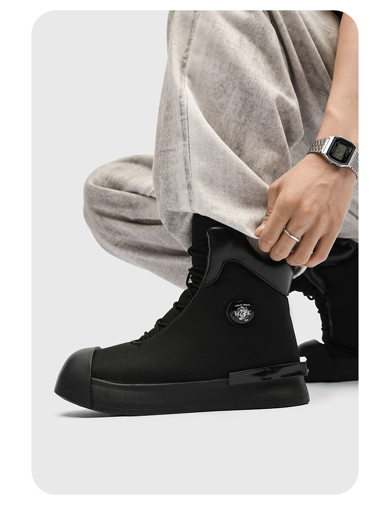 Pantofi sport casual pentru bărbați, cu talpă groasă, din pânză, cu aspect de înălțime, 2025, model nișă, cu design cu cap mare, pentru stradă, model high-end, X227_voghion.com