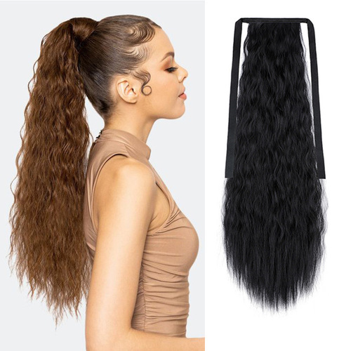 Manufacturer of long curly hair tied ponytail wig for women with long hair cornrows high ponytail curly hair chemical fiber wig ponytail
