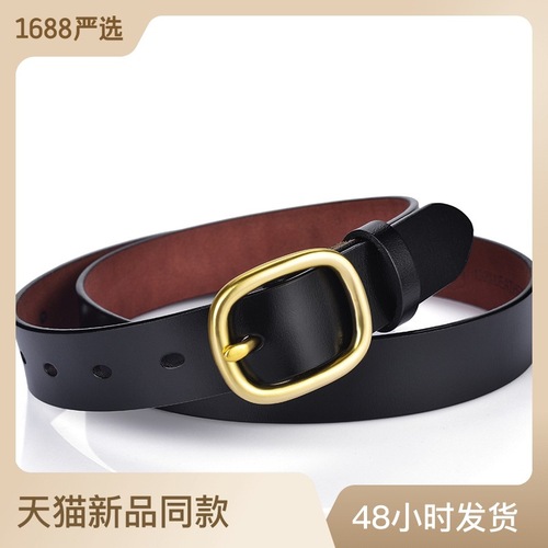  new women's belt genuine leather women's belt pure cowhide women's simple and versatile Korean style decoration manufacturer wholesale