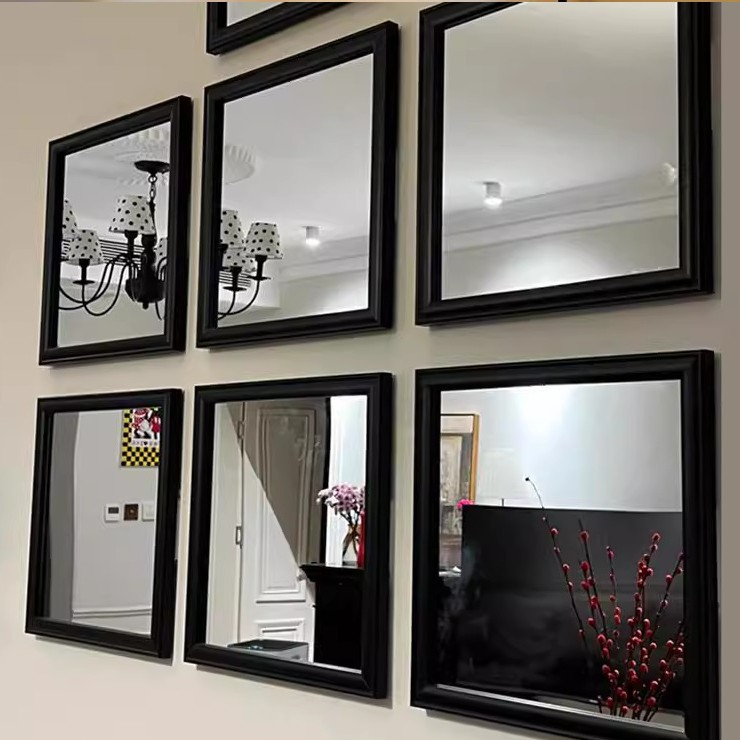 diy相框镜子客厅沙发背景墙壁装饰画餐厅全身镜挂画创意木质相框