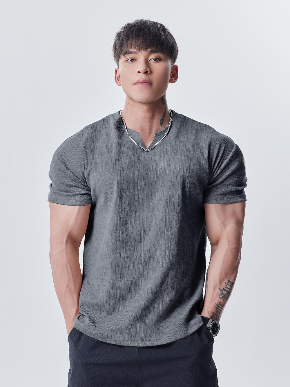 다크 그레이 V넥