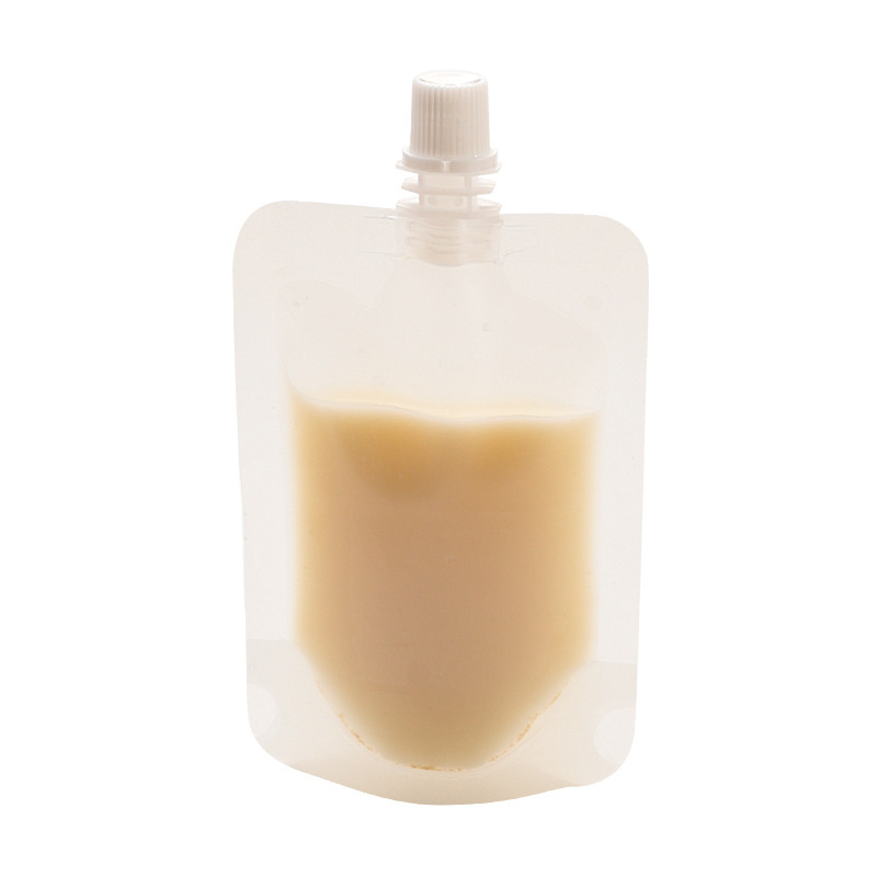 Self-Standing Spout Pouch for Cold Food, Seasoning, Sauce, Large Diameter Sealed Packaging Bag, Milk Tea Spout Pouch, Frosted