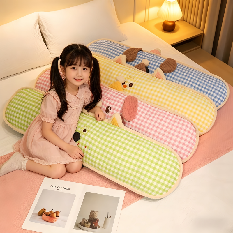 Círculos de dibujos animados almohada de brazo largo sofá cojín de dormitorio almohada de ocio dormitorio dormitorio de estudiantes dormir almohada de piernas