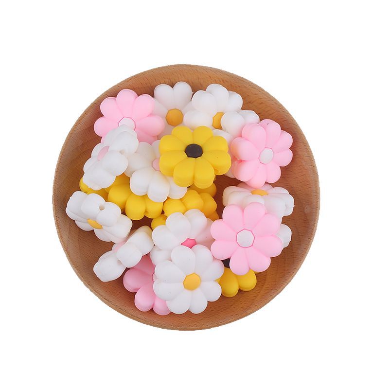 Venta caliente transfronteriza punto de silicona de grado alimenticio nuevo estilo pequeñas cuentas de margarita accesorios de joyería cuentas sueltas al por mayor