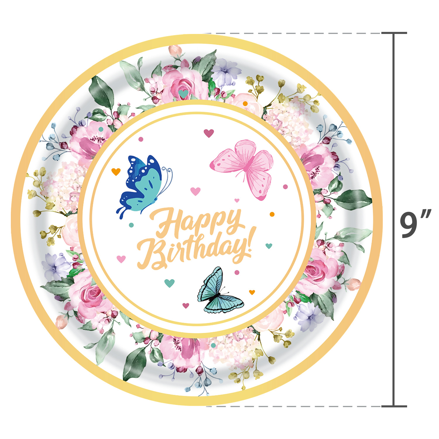 Birthday Festival Birthday Letter Butterfly Metal Party Tableware