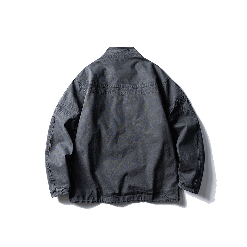 Personality Worn Looking Washed-out High Street Turn-down Collar Coat