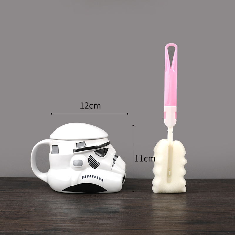 Tendencia creativa transfronteriza taza de gran capacidad con cubierta con cuchara taza de cerámica Star Wars taza de agua