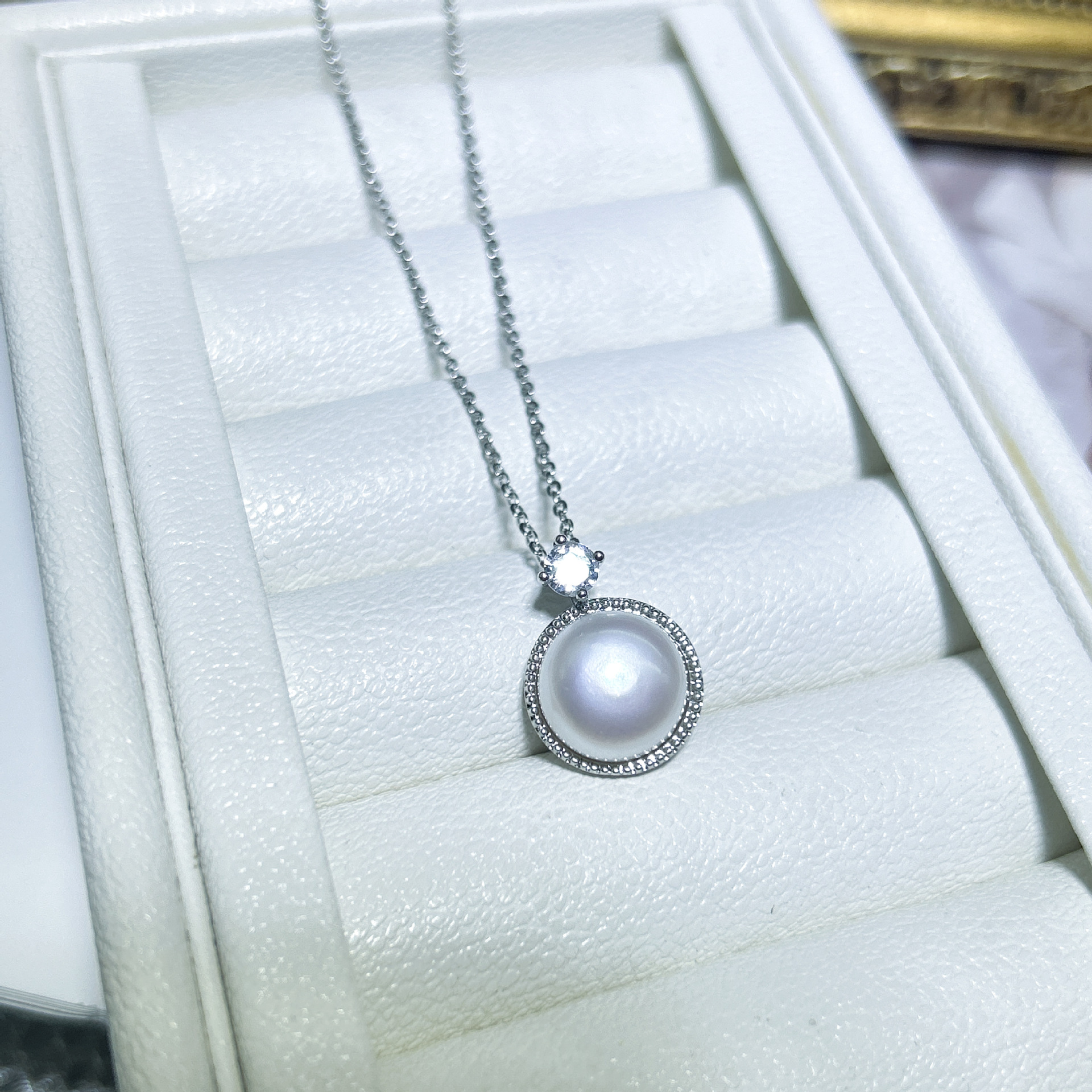 C4017BX 실버 목걸이 화이트 진주