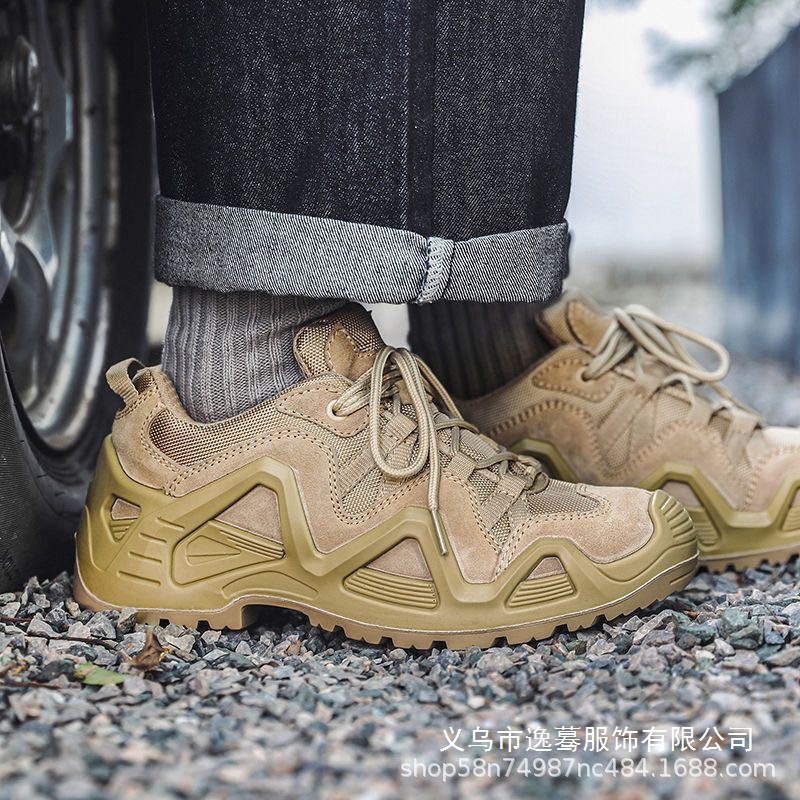 作战靴户外登山鞋旅游低帮防滑耐磨徒步厚底增高爬山鞋沙漠鞋批发