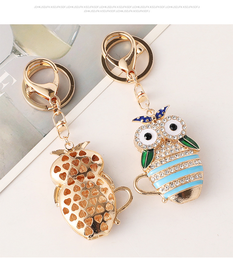 Cute Alloy Owl Unisex Bag Pendant Keychain display picture 3