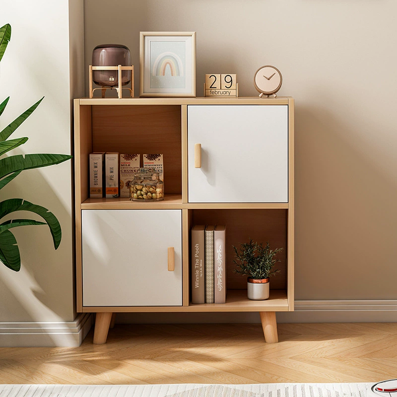 Книжный шкаф Простой стеллаж для хранения Nordic Напольный шкаф для спальни Стеллаж для хранения Гостиная Бытовой шкаф для хранения Многослойный шкаф для хранения