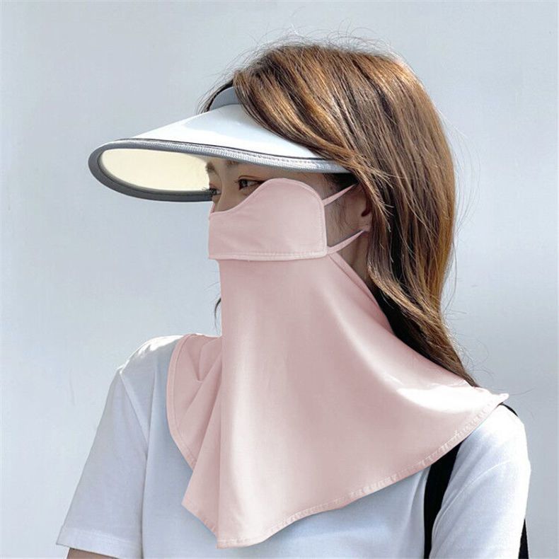 防曬護頸防紫外線薄款女冰絲遮陽臉罩透氣夏季男全臉遮臉面罩