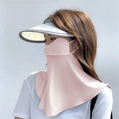 防曬護頸防紫外線薄款女冰絲遮陽臉罩透氣夏季男全臉遮臉面罩