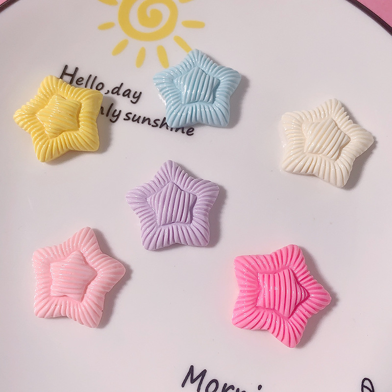 Nuevos acessorios de resina de doble capa de macarón de pentaco de crema pegamento para el cabello pin de cabello agujeros de hebilla de zapatos hechos a mano, etc.