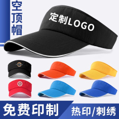 ロングつば中空トップハット在庫卸売スポーツ通気性トップレスハットレディースサンハットアウトドアハットプリントロゴ
