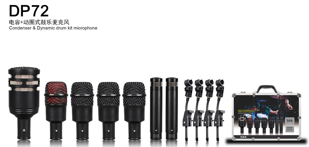Kit de Micrófonos para Batería con Soporte Omnidireccional para Escenario e Instrumentos image 7