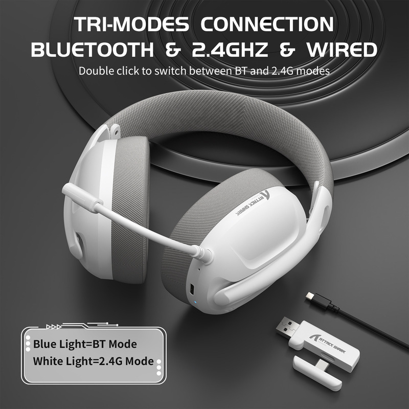 L80Pro Wireless Bluetooth 2.4g Three-Mode Wired Lightweight Head-Mounted Computer Gaming Headset with Microphone