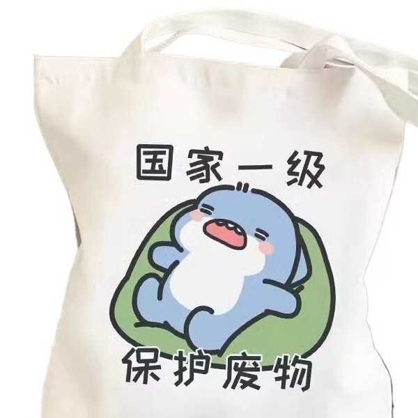 Ins Style Cartoon Popular Satchel Canvas Bag Large Student Canvas Bag Cloth Bag New Shoulder Bag Student Wear