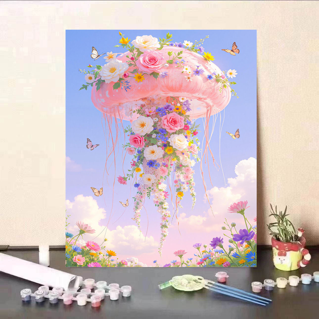 Nueva flor de medusa flor digital pintura al óleo bricolaje rellena a mano para curar y descomprimir pintura de decoración de sala de estar de alto valor regalo