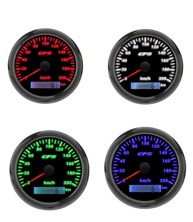 Factory Direct supply car modification ship yacht GPS speedometer 7-color backlight 85mm0-200kmh speedometer