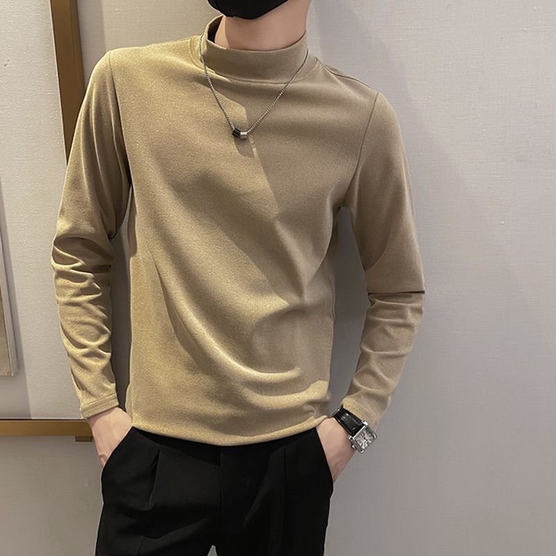 저먼 벨벳 하프 터틀넥 카키