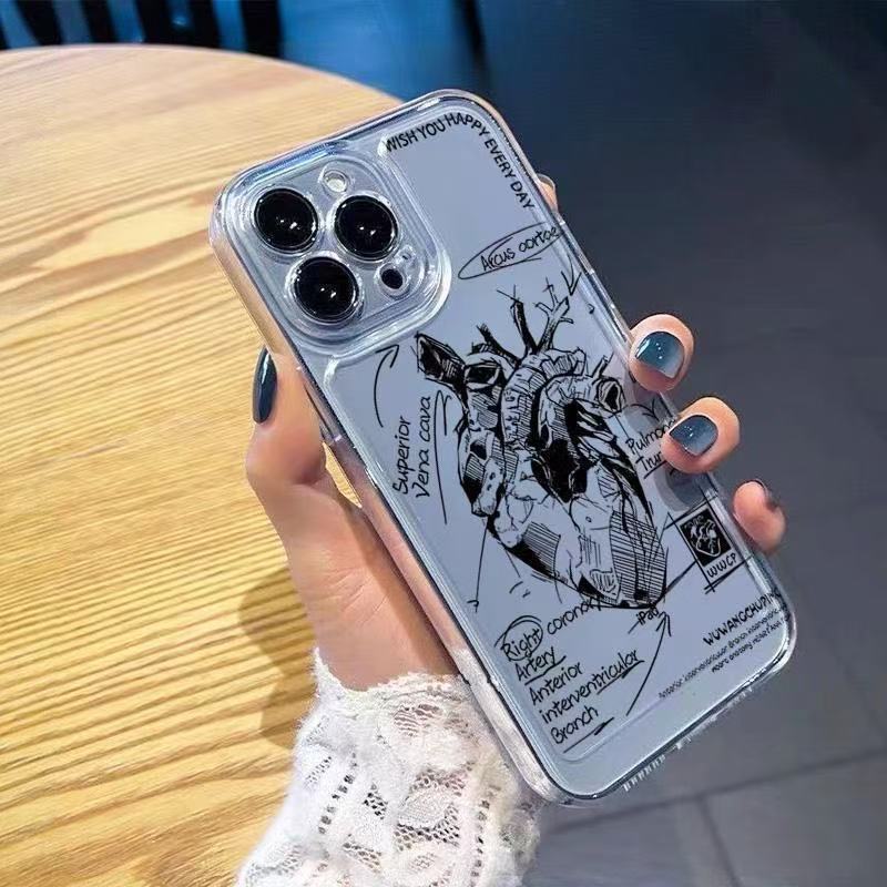 Estilo explosivo transfronterizo para iphone16promax funda para teléfono móvil corazón Apple 15 Europa, América 14pro Japón y Corea 13/12