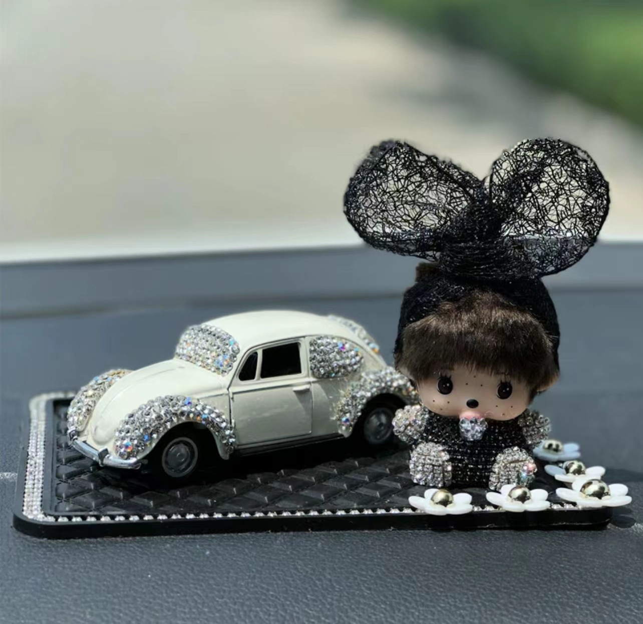 Artículo creativo de la chica del mar adornos de automóviles perfume encantador ángel perfume de automóvil perla base de diamante perfumado perdurable