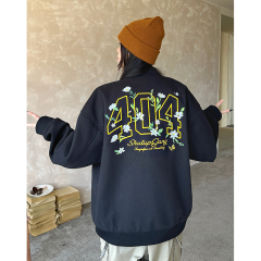复古花卉刺绣初秋衣 2025新款美式高街情侣上衣衫男女