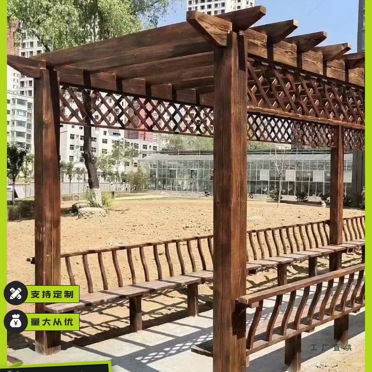 防腐木葡萄架户外庭院凉亭实木架子农村小院子爬藤架长廊阳台花架