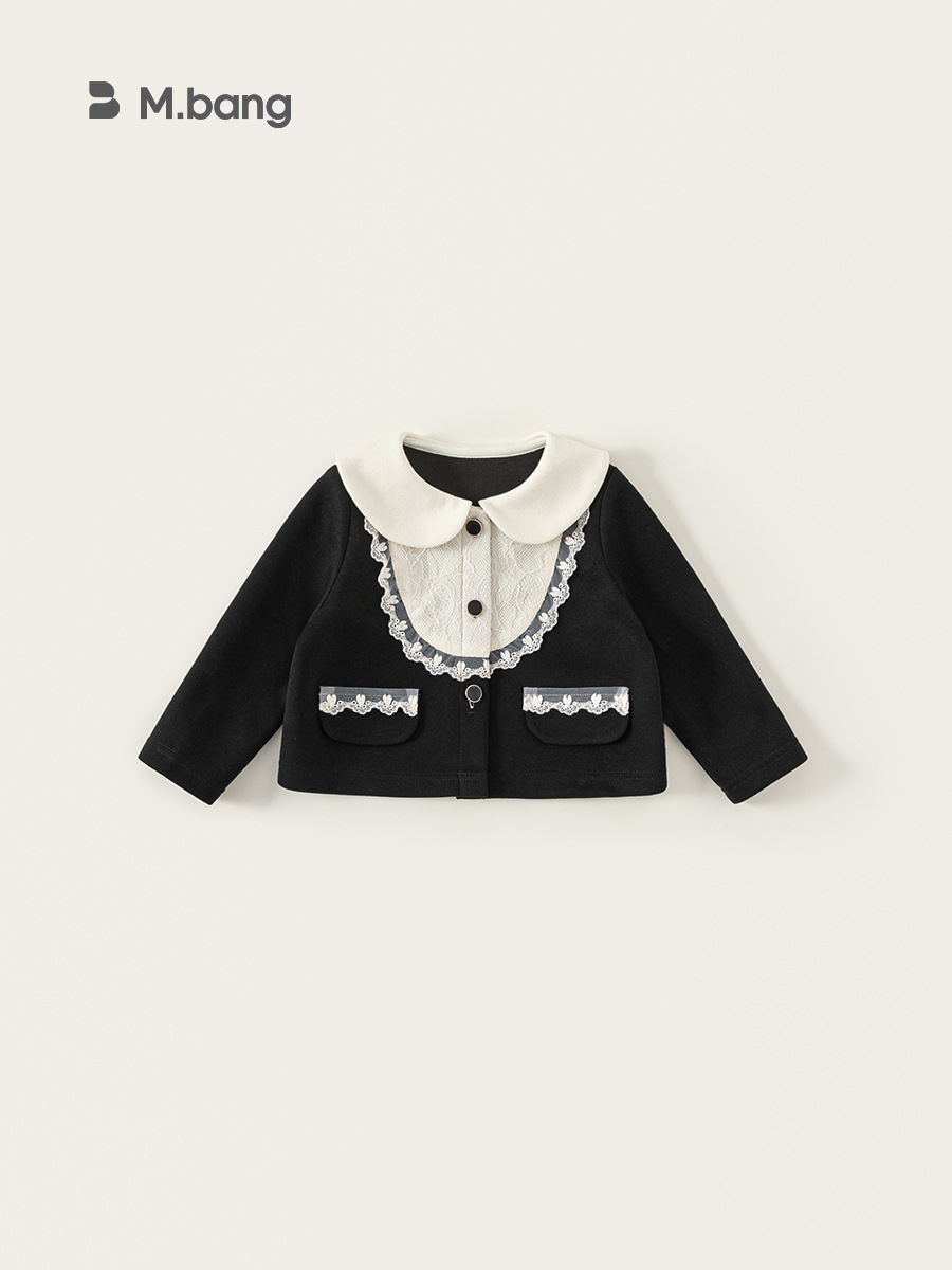 Youbao ropa para niños niñas chaqueta de encaje de otoño para niños nuevo lazo pequeña fragancia top ropa para niños